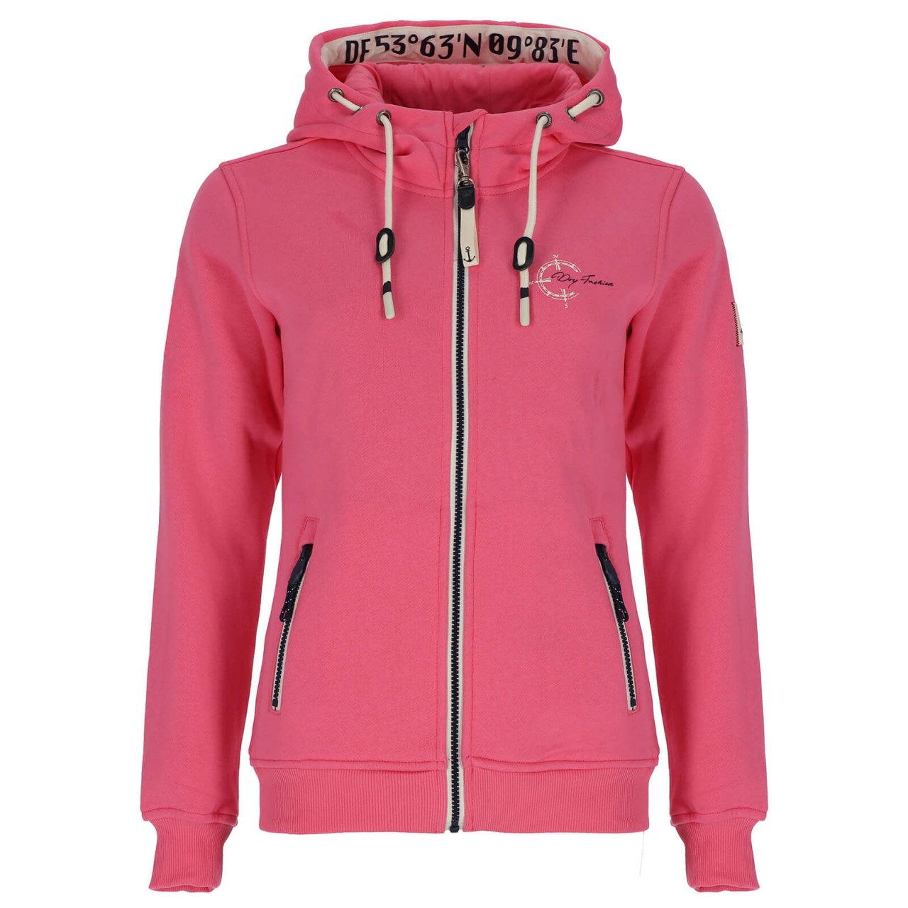 DryFashion Juist Damen Sweatjacke mit Kapuze große Größen