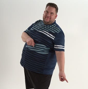 Radtrikot Herren Übergröße – Gerri im gestreiften Fahrradtrikot XXL, weit geschnitten für kräftige Figuren