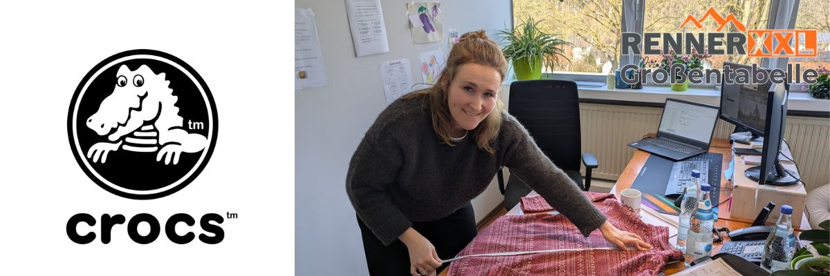 Crocs Größentabelle – Ramona misst Schuhgröße bei RennerXXL