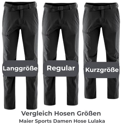 Vergleich Langgröße Regular Kurzgröße Damen Hose Maier Sports Lulaka