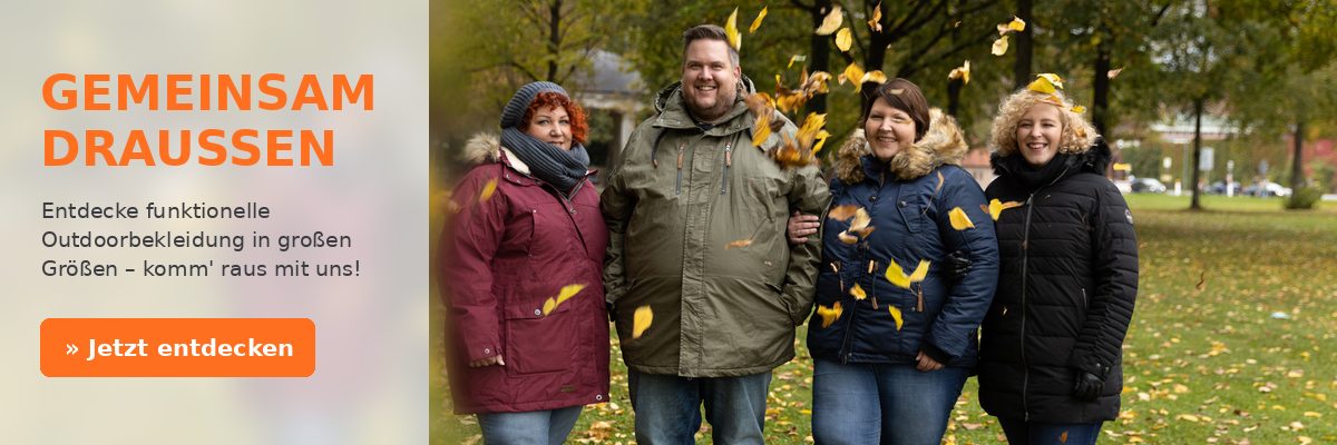 Herbst-Wanderbekleidung in Übergrößen für Damen und Herren