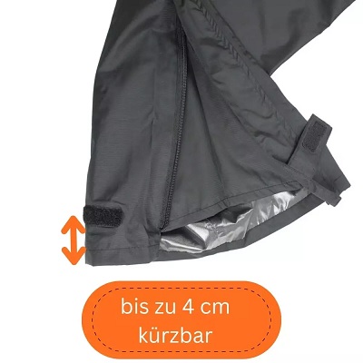 Regenhose Damen Kurzgröße Pro-X Elements bis 4 cm kürzbar Detail
