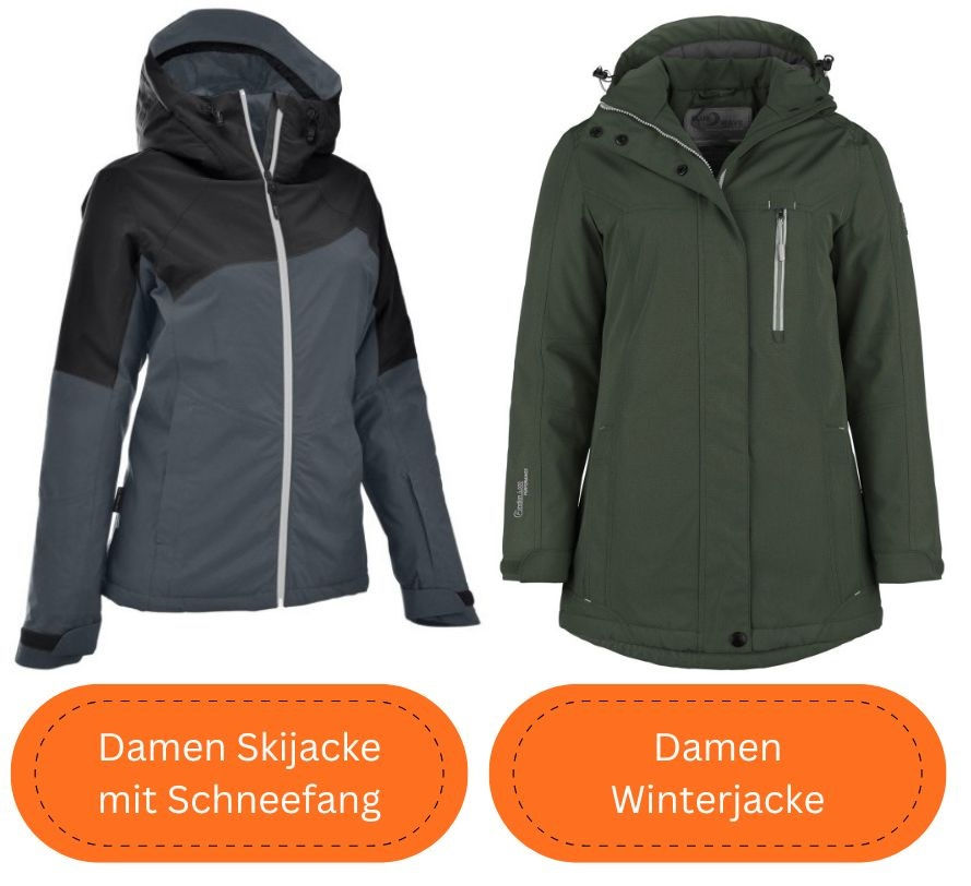 Unterschied zwischen Winterjacke und Skijacke für Damen in großen Größen