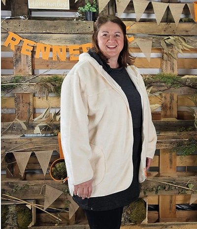 Blue Wave Fleecejacke in Creme für Damen