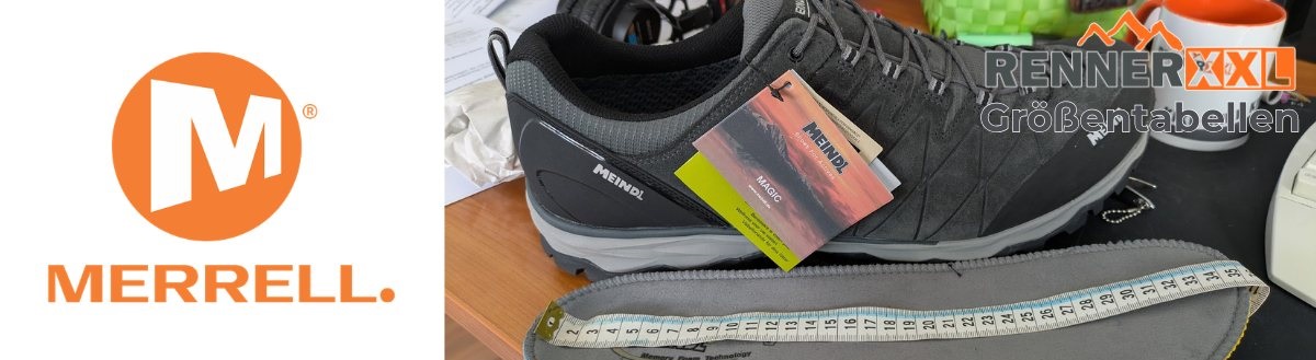 Merrell Größentabelle – Wanderschuhe bei RennerXXL